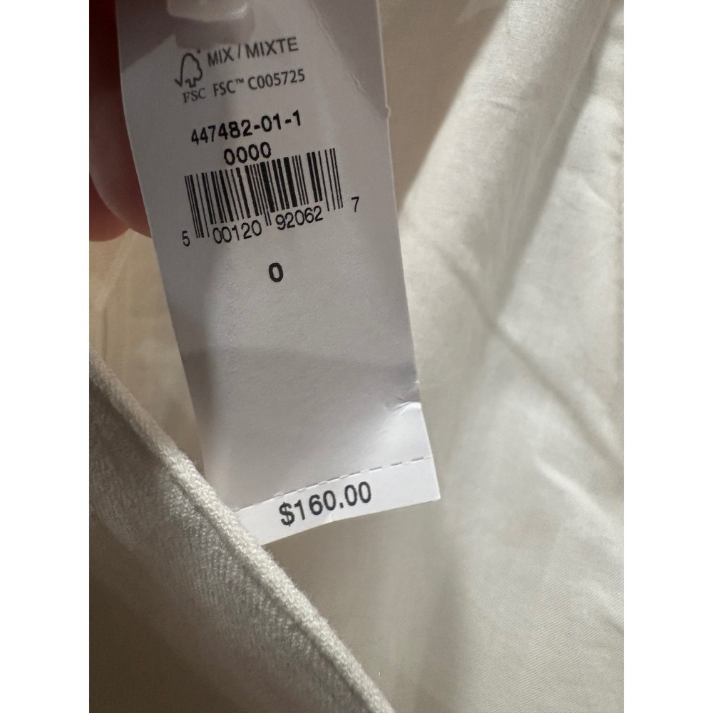 NEW Banana Republic Factory Linen-Blend Crossover Midi Dress White Size 0 - Picture 7 of 8